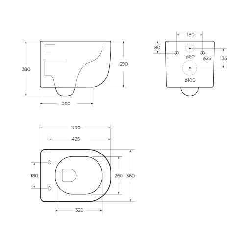 Чаша унитаза подвесного безободкового, смыв TORNADO SOFT-TOR BB084CH-TOR BELBAGNO