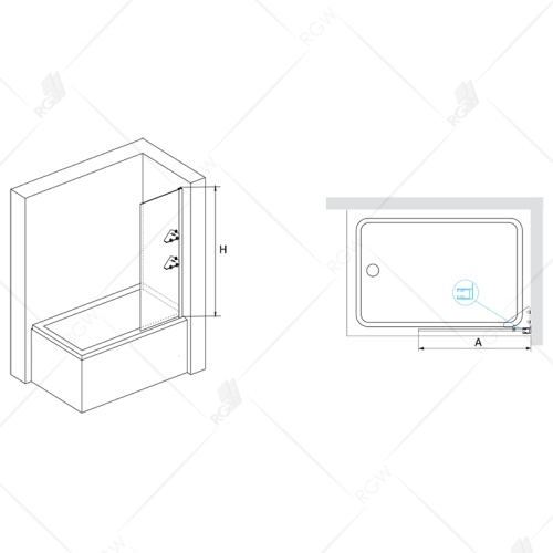 Шторка на ванну RGW SC-53  80*150 03115308-11 профиль Хром стекло Прозрачное 8 мм RGW
