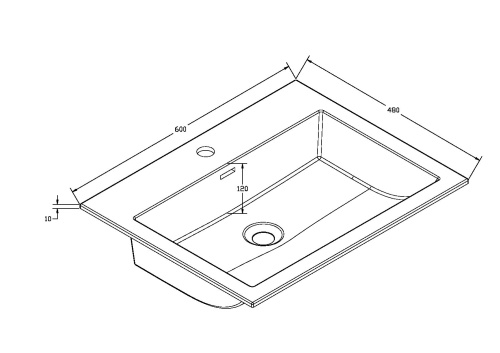 Раковина из искусственного камня Luka VCB-13600W 600х480х10 цвет белый Vincea