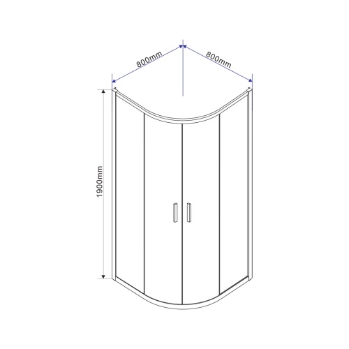Душевой уголок, четверть круга Garda VSQ-1G800CL 800х800х1900 цвет хром стекло прозрачное Vincea