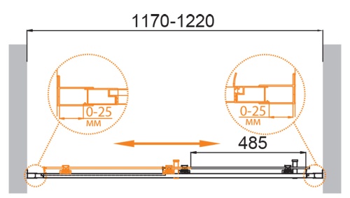 Дверь в проем MOLVENO-BF-1-120-C-Cr-IV 1200x1900 Cezares