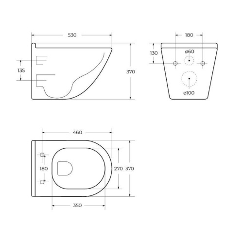 SENSO-TOR Чаша унитаза подвесного безободкового, смыв TORNADO BB017CH-TOR SENSO-R BB017CH-TOR BELBAGNO