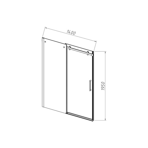 Душевая дверь Como-N VDS-4CN140CLB 1400x1950 цвет черный стекло прозрачное Vincea