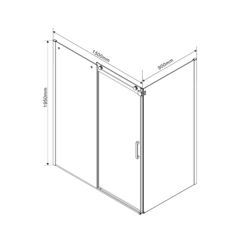 Душевой уголок, прямоугольный Como VSR-1C9015CL 1500х900х1950 цвет хром стекло прозрачное Vincea