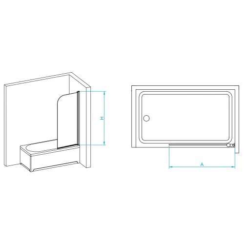 Шторка на ванну RGW SC-009  60*150 351100906-11 профиль Хром стекло Прозрачное 6 мм RGW