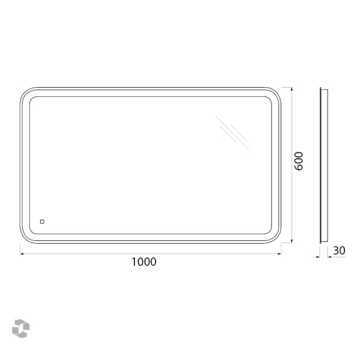 Зеркало с встроенным светильником и сенсорным выключателем SPC-MAR-1000-600-LED-TCH, 12W, 220-240V, 1000x30x600   BELBAGNO