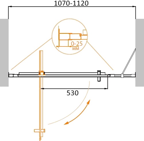 Дверь в проем MOLVENO-BA-11-80+30-C-Cr-IV 1100x1900 Cezares