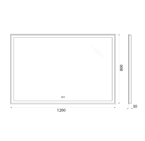 Зеркало с встроенным светильником, сенсорным выключателем, блютуз-модулем, микрофоном и динамиками SPC-GRT-1200-800-LED-TCH-PHONE, 12W, 220-240V, 1200x30x800   BELBAGNO