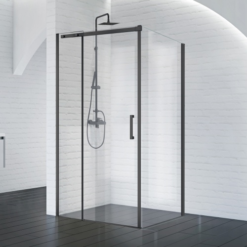 Душевой уголок прямоугольный ACQUA-AH-1-120/90-C-NERO 1200x900x1950 BelBagno