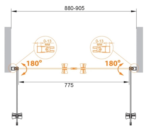 Дверь в проем ECO-O-B-2-90-C-Cr 900x1900 CEZARES