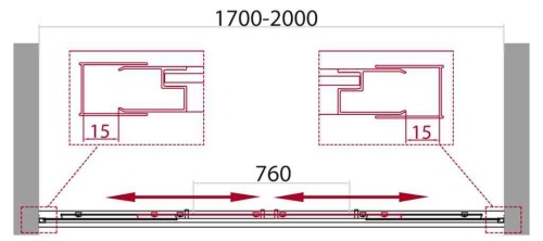 Дверь в проём  (1700-2000)x1900  UNIQUE-BF-2-170/200-P-Cr BELBAGNO